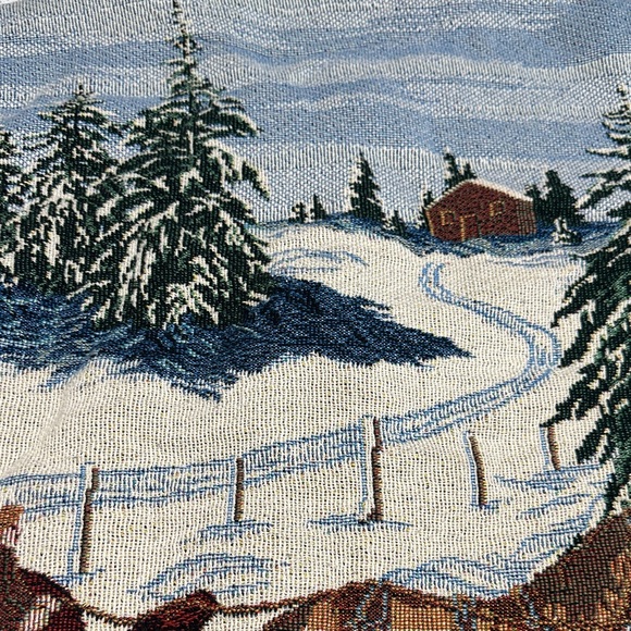 Vintage Art Unlimited Winter Wonderland Knit Cardigan blanket sweater small - Picture 9 of 12
